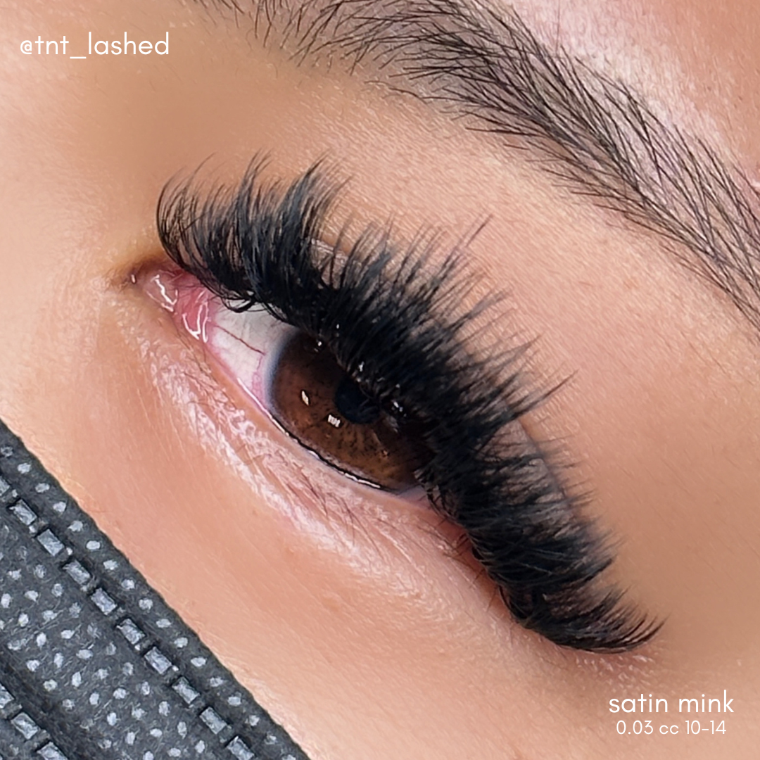 0.05 SATIN MINK lash trays (DARKEST lashes) π