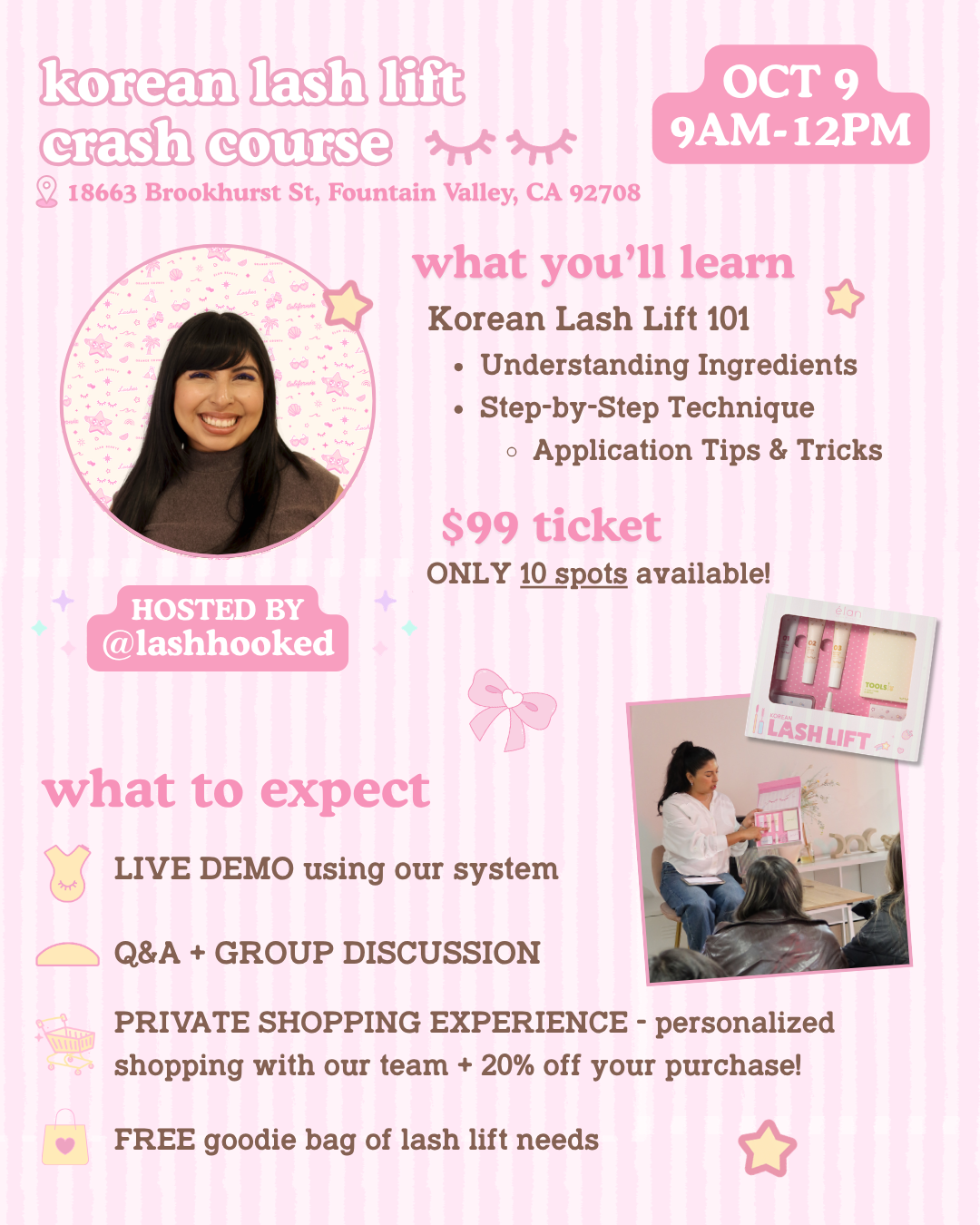 Korean Lash Lift Crash Course workshop Ticket