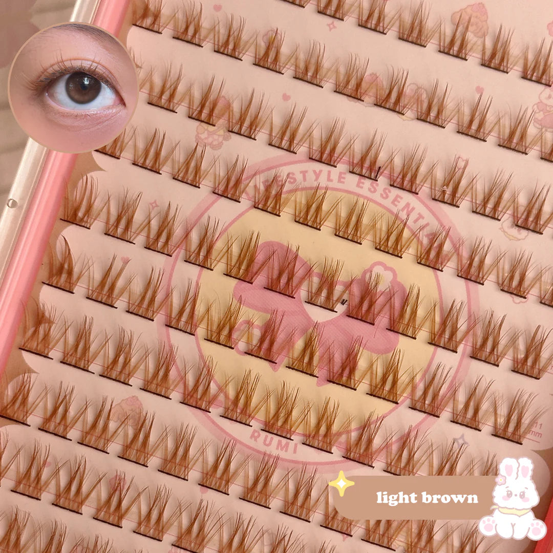 rumi BROWN lash clusters 100pcs