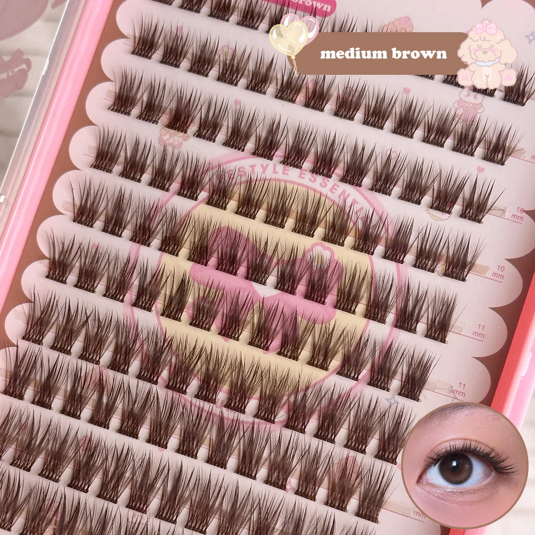 rumi BROWN lash clusters 100pcs