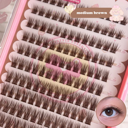 rumi BROWN lash clusters 100pcs