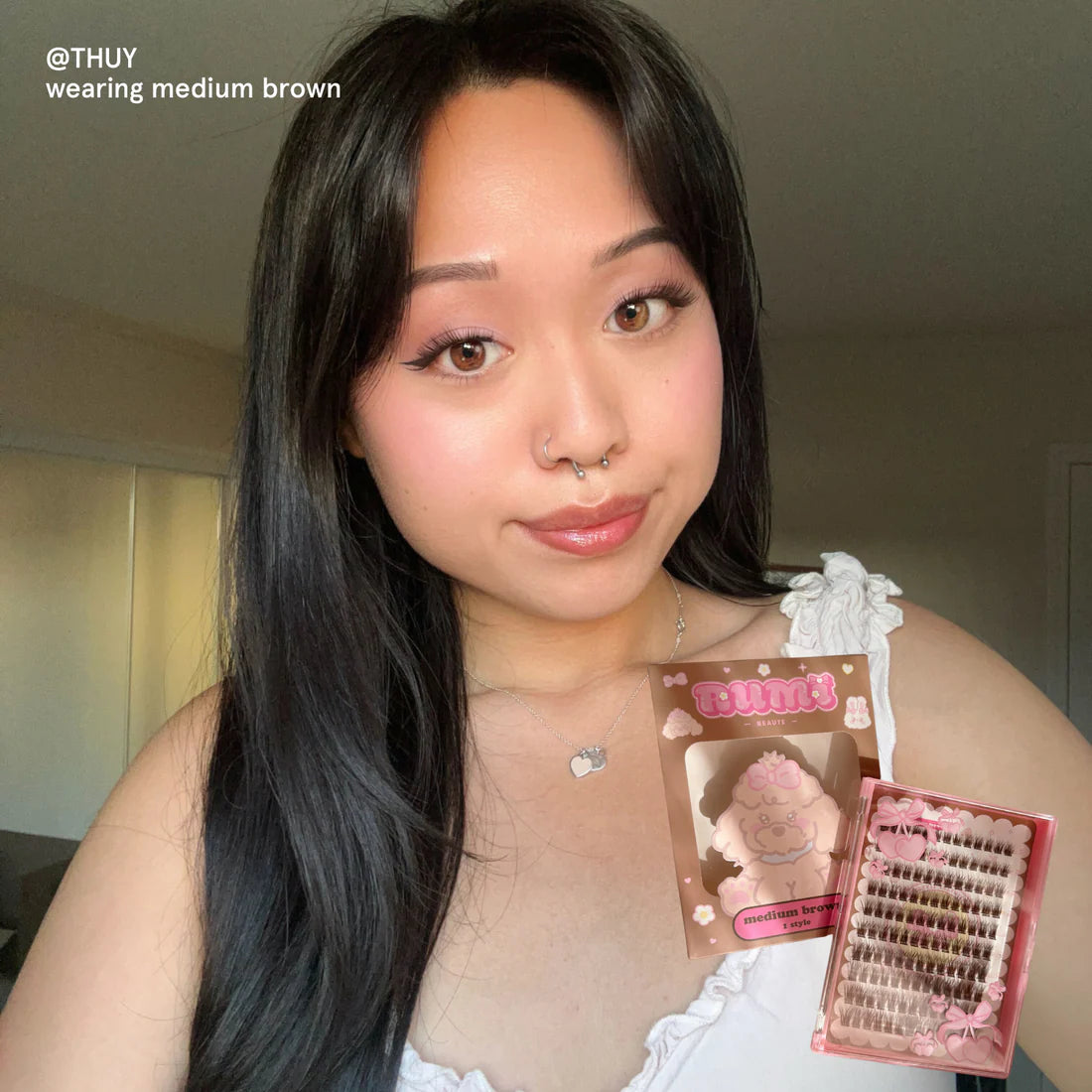 rumi BROWN lash clusters 100pcs