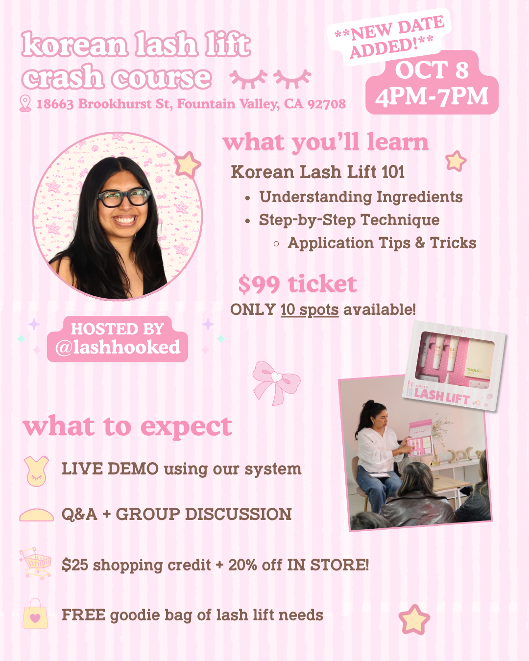 Korean Lash Lift Crash Course workshop Ticket