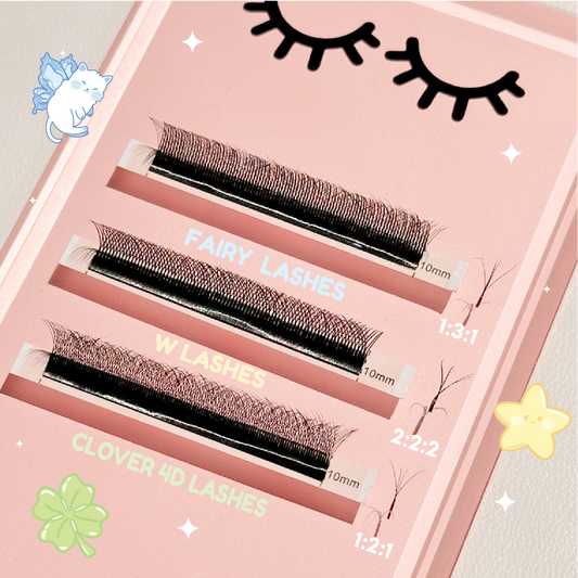 special YY lashes (fairy, W, clover)